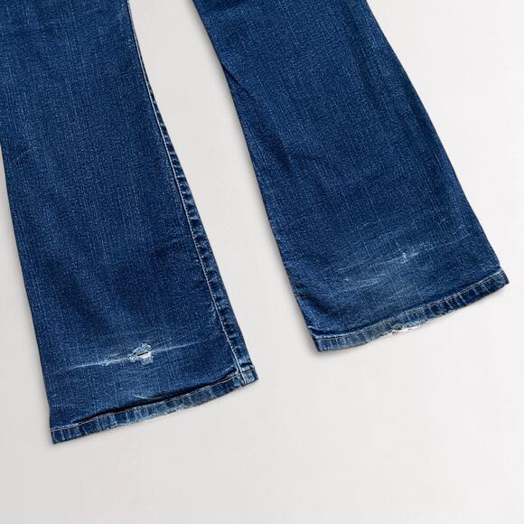 Vintage Levis Early Y2K Superlow Bootcut Denim Jeans 32x32 Low Rise Blue Grunge - Picture 8 of 12